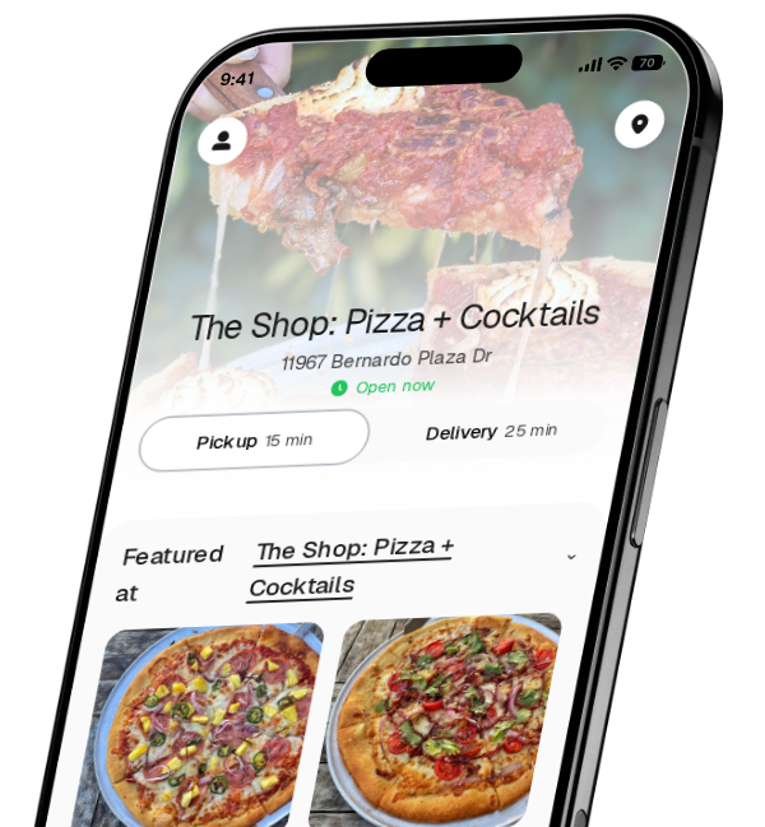 The Shop: Pizza + Cocktails app preview